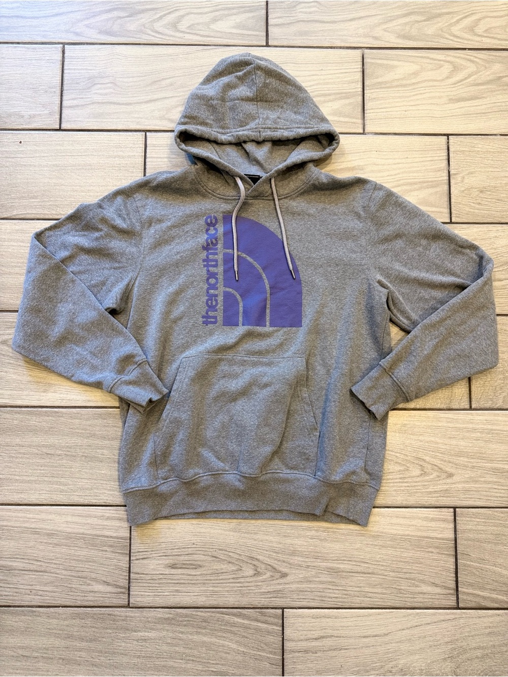 The North Face Half Dome Logo Pullover Hoodie Gray Purple – Size M